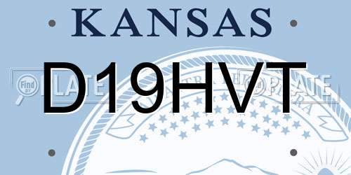 D19HVT Kansas License Plate