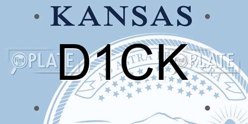 D1CK Kansas License Plate