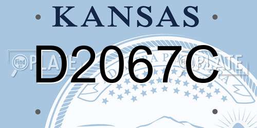D2067C Kansas License Plate