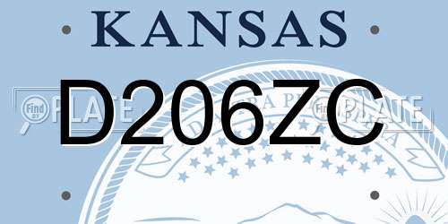 D206ZC Kansas License Plate