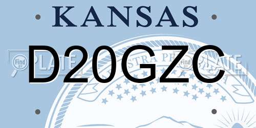 D20GZC Kansas License Plate