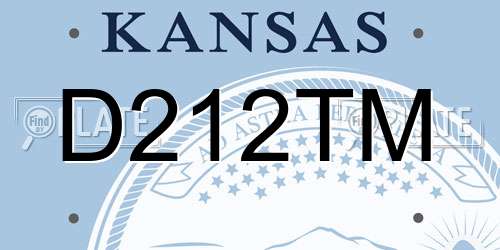 D212TM Kansas License Plate