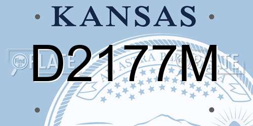 D2177M Kansas License Plate