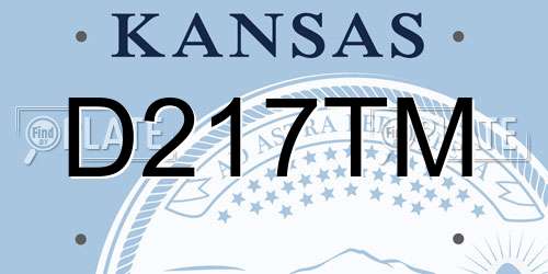 D217TM Kansas License Plate