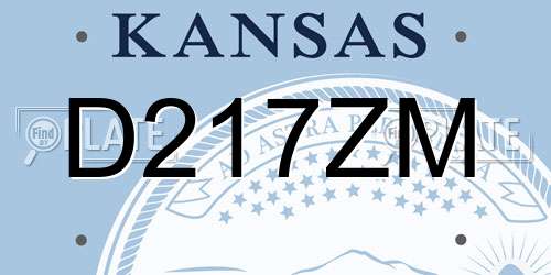 D217ZM Kansas License Plate