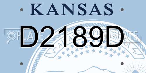 D2189D Kansas License Plate