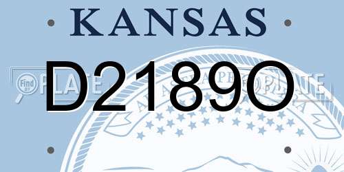 D2189O Kansas License Plate