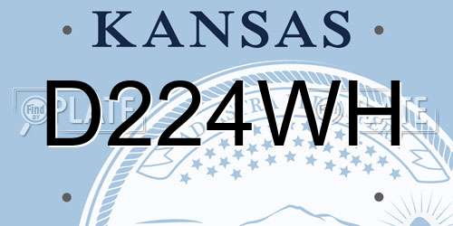D224WH Kansas License Plate