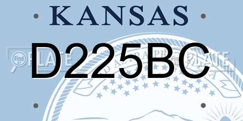 D225BC Kansas License Plate