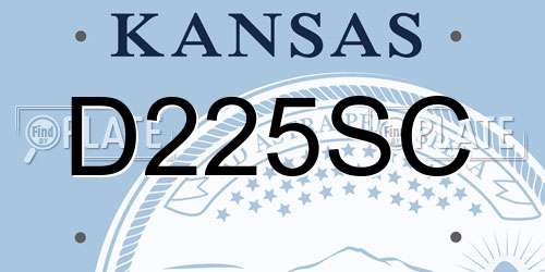 D225SC Kansas License Plate