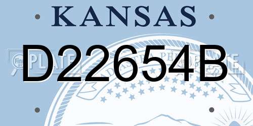 D22654B Kansas License Plate
