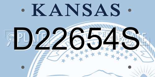 D22654S Kansas License Plate