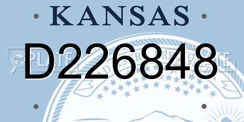 D226848 Kansas License Plate