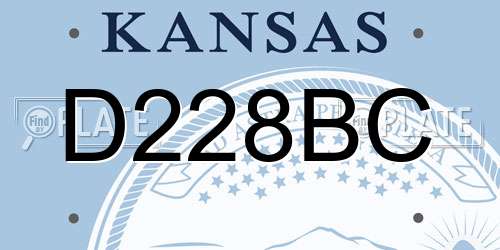 D228BC Kansas License Plate
