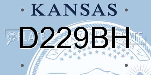 D229BH Kansas License Plate