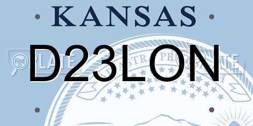 D23LON Kansas License Plate