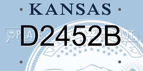 D2452B Kansas License Plate