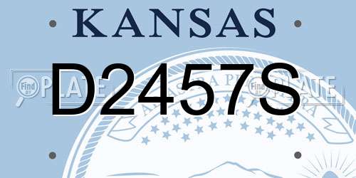 D2457S Kansas License Plate