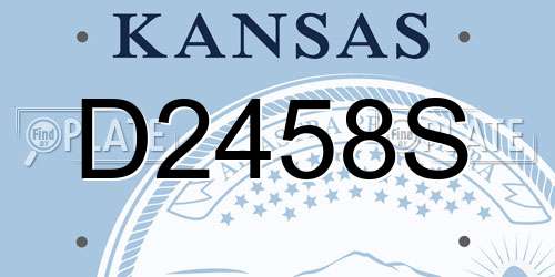 D2458S Kansas License Plate