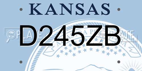D245ZB Kansas License Plate