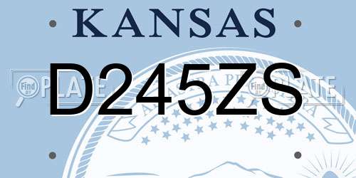 D245ZS Kansas License Plate