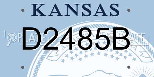 D2485B Kansas License Plate