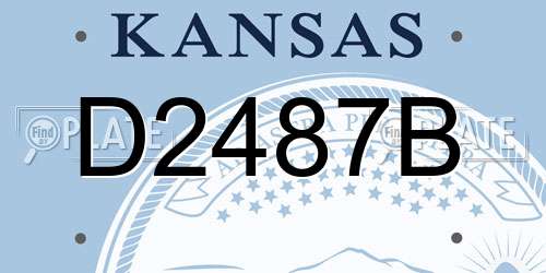 D2487B Kansas License Plate