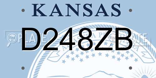 D248ZB Kansas License Plate