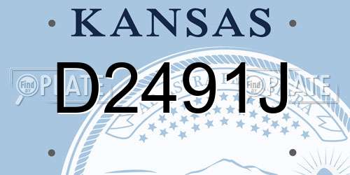 D2491J Kansas License Plate