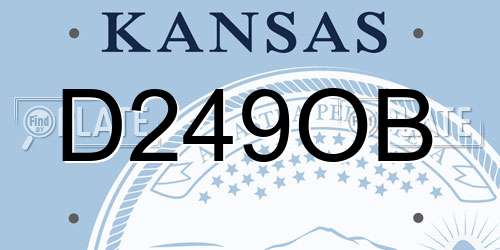 D249OB Kansas License Plate