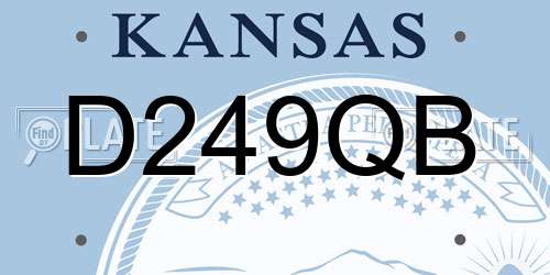D249QB Kansas License Plate