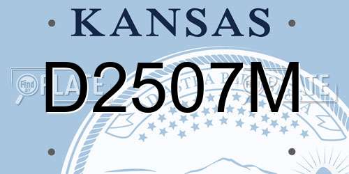 D2507M Kansas License Plate