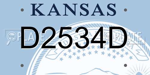 D2534D Kansas License Plate