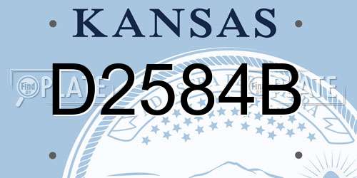 D2584B Kansas License Plate