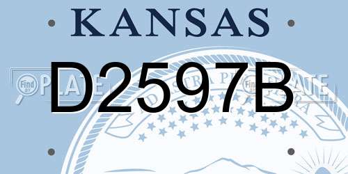 D2597B Kansas License Plate