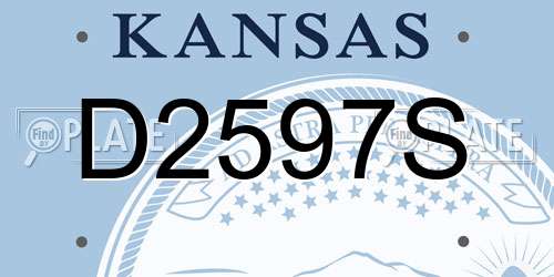 D2597S Kansas License Plate