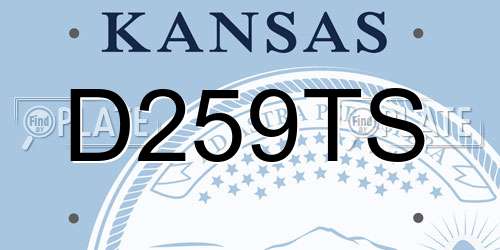 D259TS Kansas License Plate
