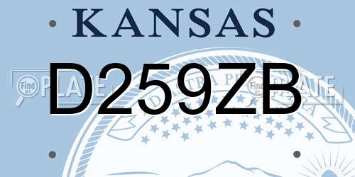 D259ZB Kansas License Plate