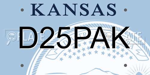 D25PAK Kansas License Plate