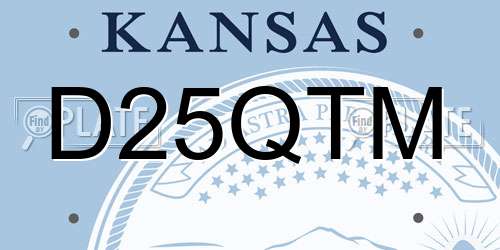 D25QTM Kansas License Plate