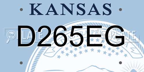 D265EG Kansas License Plate