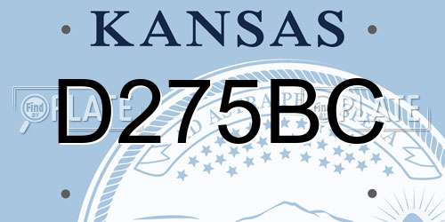 D275BC Kansas License Plate