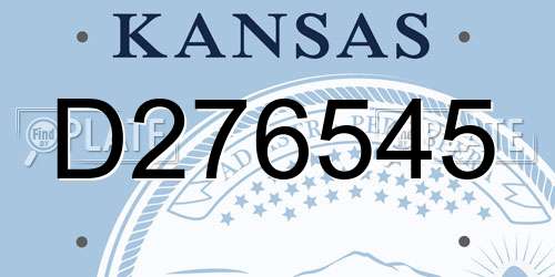 D276545 Kansas License Plate