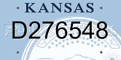 D276548 Kansas License Plate