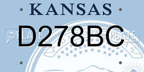 D278BC Kansas License Plate