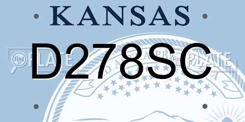 D278SC Kansas License Plate