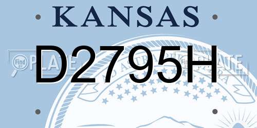 D2795H Kansas License Plate