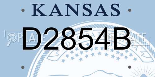 D2854B Kansas License Plate