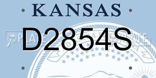 D2854S Kansas License Plate