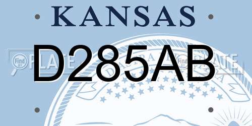 D285AB Kansas License Plate
